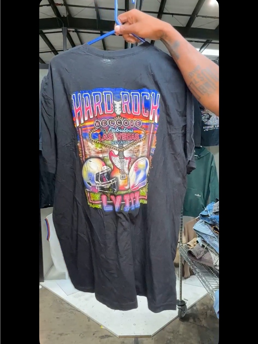 Hard Rock Cafe Black Las Vegas Neon Graphic Tee